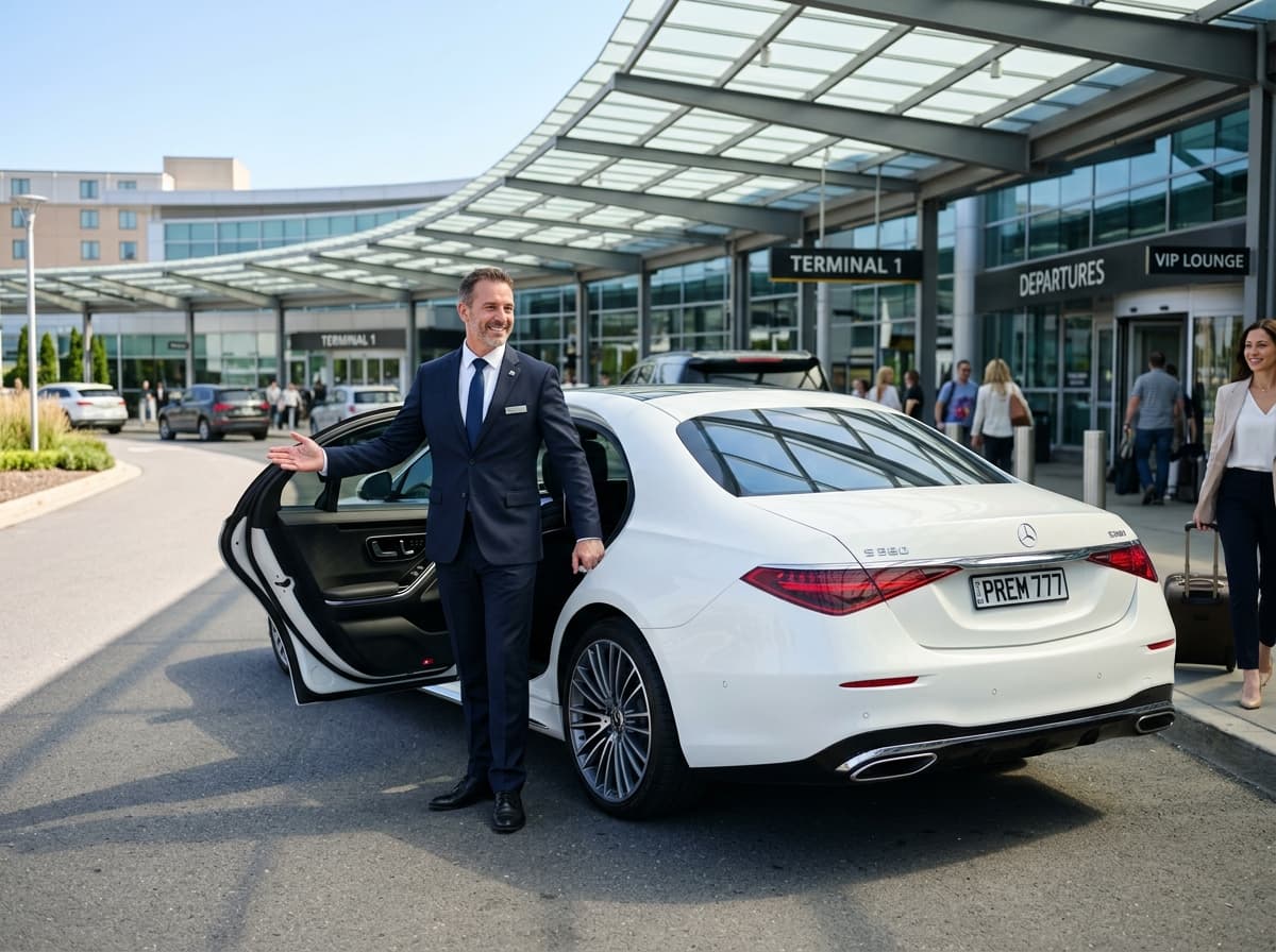 SR Cabs professional chauffeur and vehicle